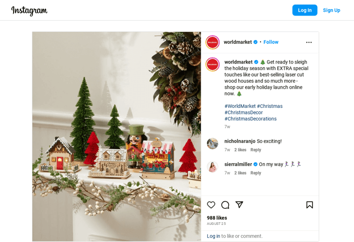 World Market early holiday launch