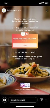 instagram marketing stories food sticker