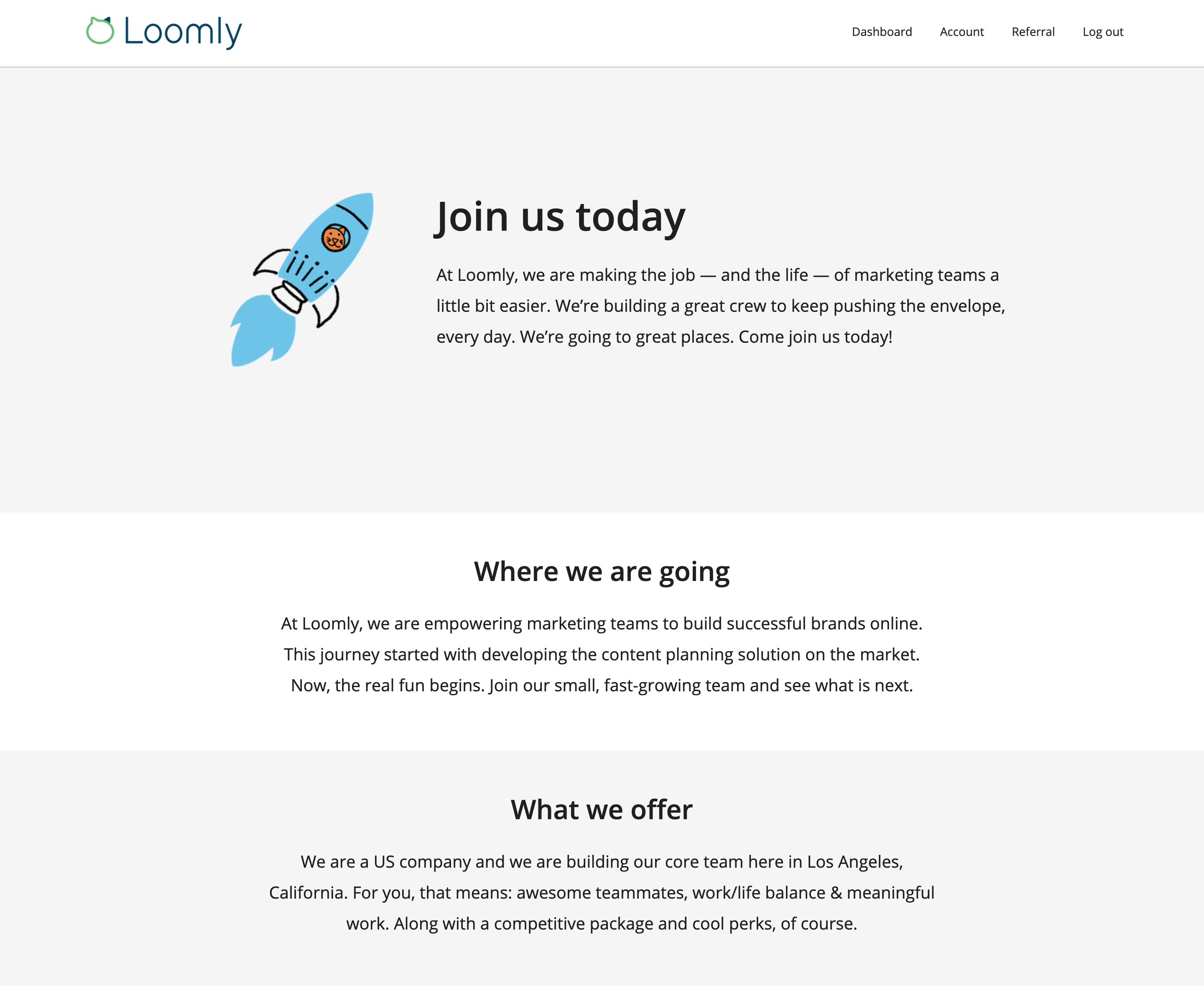 key marketing projects employer brand career page Loomly