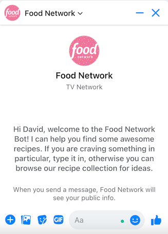 messenger marketing relevant content food network