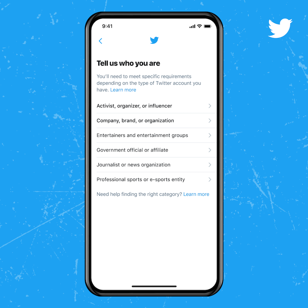 twitter blue badge application step 1