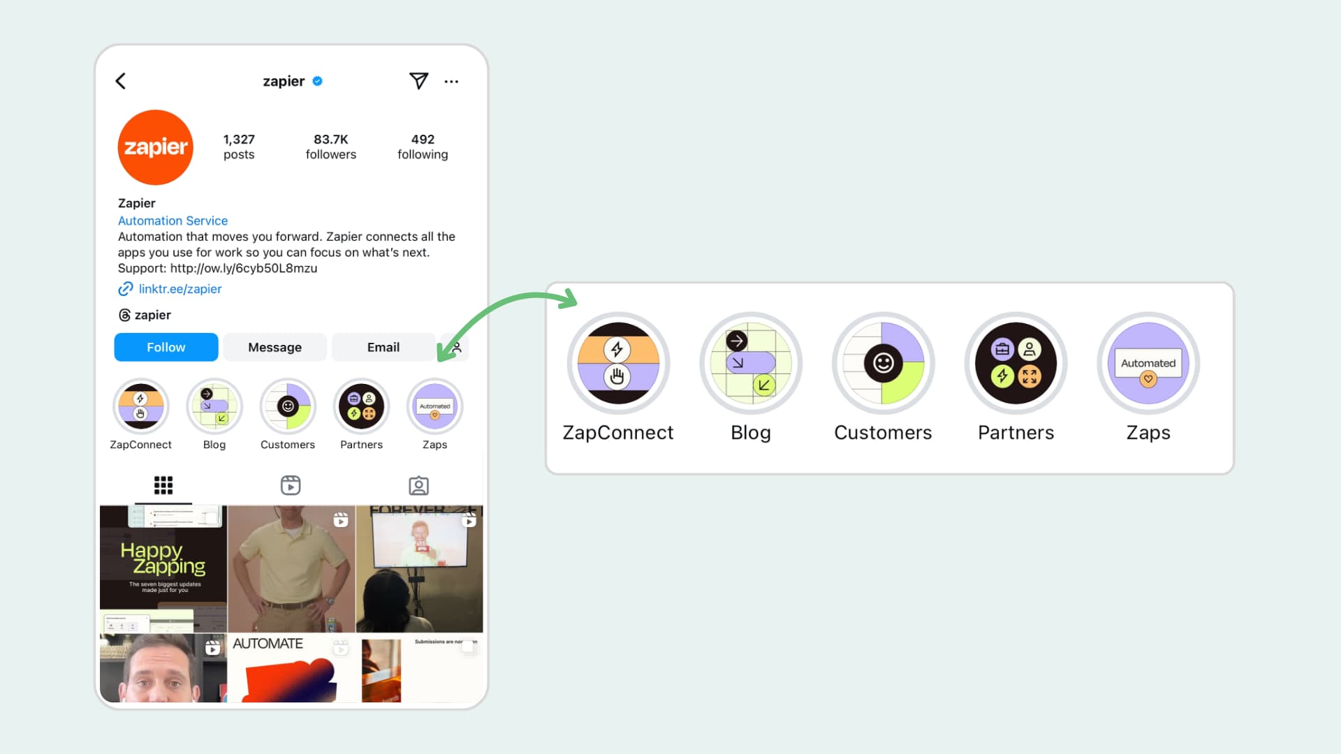 Instagram Highlights cover images - Introduce your brand